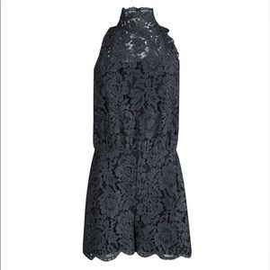 Diane von Furstenberg Gray Lace Romper